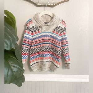 H&M Toddler Boys Fare Isle Sweater Size 2-4 years Grey Blue Red